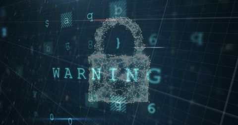 Futuristic Cyber Security Alert with Digital Lock Symbol - Download Free Stock Images Pikwizard.com