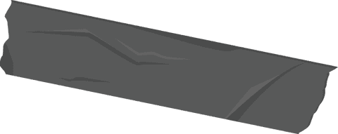 Floating dark grey geometric slab on transparent background