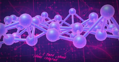 Abstract molecular structure with digital data background
