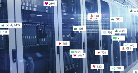 Data Processing and Social Media Integration in Server Room Animation