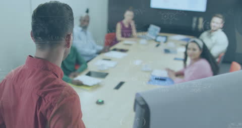 Business Presentation Zoom with Data Overlay Concept