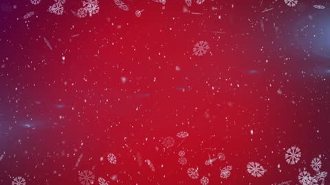Floating Snowflakes with Light Bursts on Red Background