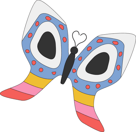 Whimsical Butterfly with Heart Tips on Transparent Background - Download Free Stock Videos Pikwizard.com