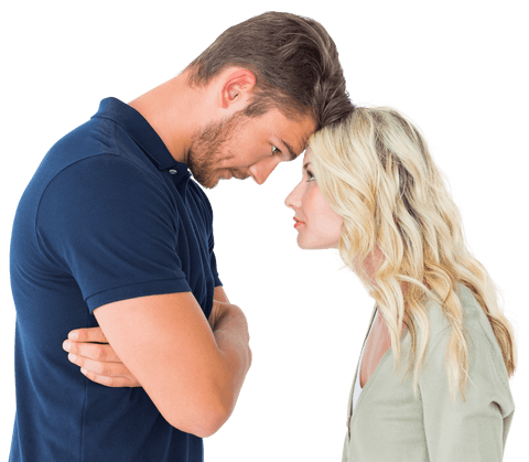 couple standing head to head in clear transparent bonding moment - Download Free Stock Videos Pikwizard.com