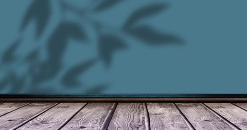 Leaf Shadows on Green Wall with Wooden Floor Creating Natural Ambience - Download Free Stock Images Pikwizard.com
