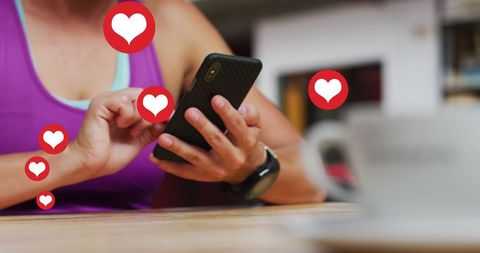 Woman engaging on social media via smartphone
