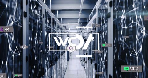 Digital Connections Amidst a Futuristic Server Room - Download Free Stock Images Pikwizard.com