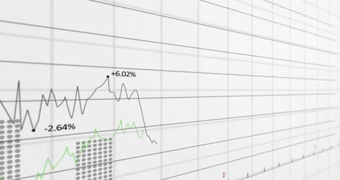 Financial Data Charts Movement on White Grid Mini