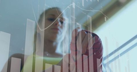 Athlete Engaging with Digital Financial Data Overlay