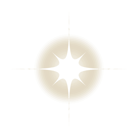 Luminous sparkle star with golden halo on transparent background