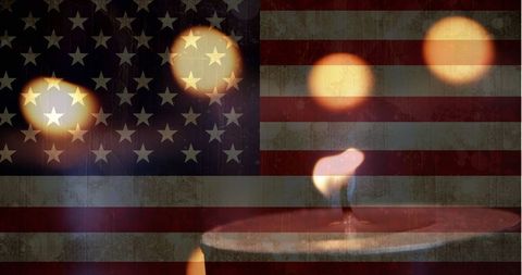 Patriotic Reflection with Flickering Candlelight - Download Free Stock Images Pikwizard.com