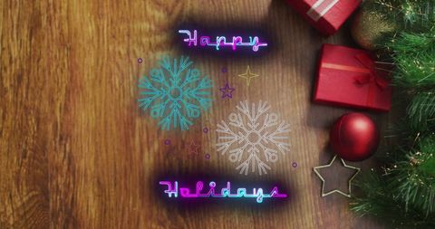 Festive Christmas Greeting Text Amidst Decorative Ornaments - Download Free Stock Images Pikwizard.com