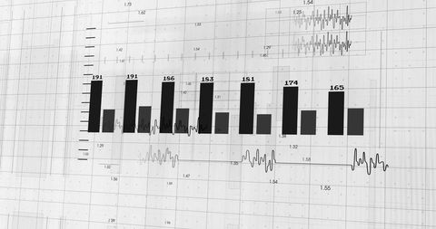 Abstract Financial Growth Bar Charts with Data Overlay - Download Free Stock Images Pikwizard.com