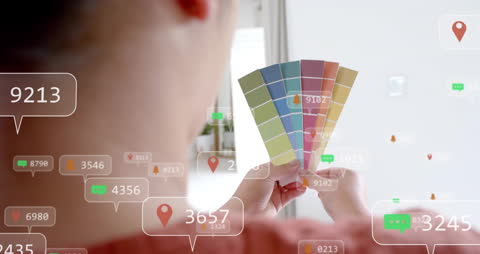 Creative Process with Color Swatches in Digital Sphere