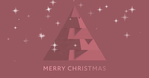 Stylized Christmas Tree with Stars Holiday Greeting Card Design