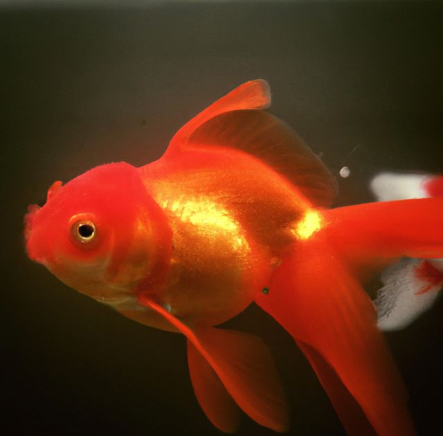 Bright orange goldfish swimming in an aquarium, ideal for aquatic life visuals, pet care products, or marine biology resources. The vivid colors and details highlight the beauty of goldfish, making it perfect for advertisements, educational materials, or decorative uses.