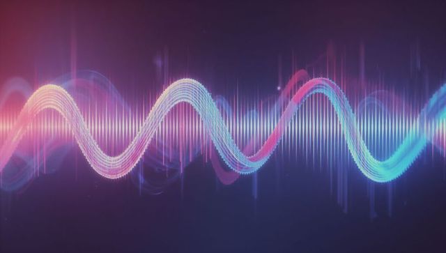 Futuristic Neon Waveform in Digital Space