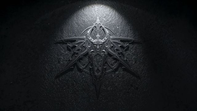 Gothic gothic metallic emblem arts display in darkness