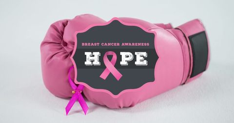 Pink boxing gloves highlight for breast cancer awareness