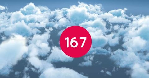 Number 167 Over Clouds Symbolizing Digital Communication - Download Free Stock Images Pikwizard.com