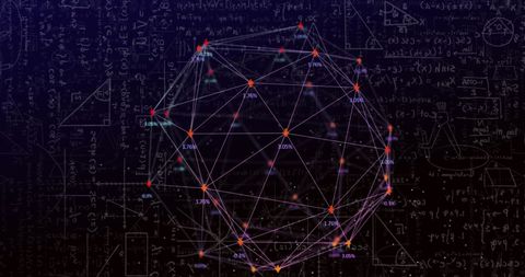 Geometric Network Overlay with Mathematical Equations - Download Free Stock Images Pikwizard.com