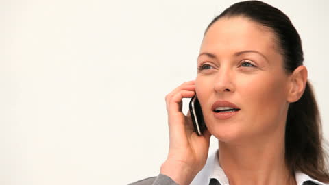 Businesswoman Engaged in Professional Phone Call