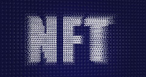 glowing nft text on blue digital background - Download Free Stock Images Pikwizard.com