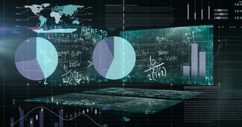 Financial Data Analysis and Statistics in Global Network Interface - Download Free Stock Images Pikwizard.com