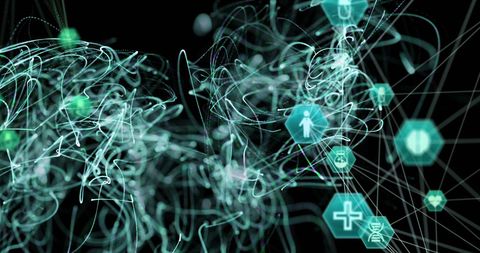 Digital Abstract Medical Network Looping on Black Background - Download Free Stock Images Pikwizard.com