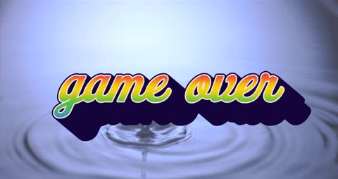 Retro Game Over Text with Rainbow Aesthetic