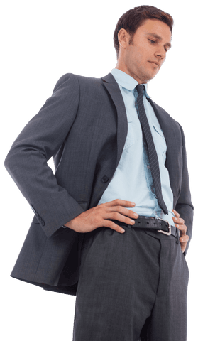 transparent stern businessman in gray suit posing assertively - Download Free Stock Videos Pikwizard.com
