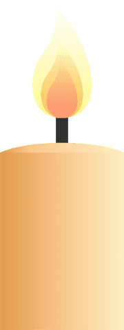 Transparent background minimalist candle flame with warm glow