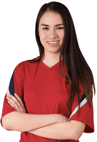 Confident Asian Football Fan Smiling with Arms Crossed Transparent Background