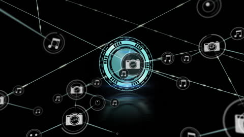 Digital Network Connectivity with Floating Multimedia Icons