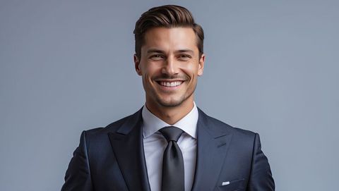 Confident and professional businessman reflecting millionaire lifestyle elegance