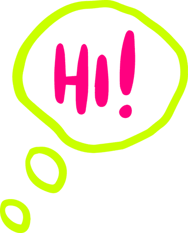neon green thought bubble with pink hi on transparent background - Download Free Stock Videos Pikwizard.com