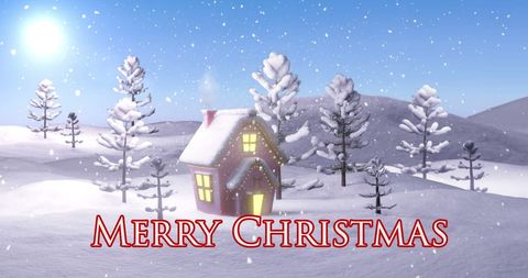 Snowy Winter Wonderland with Cozy Cabin - Download Free Stock Images Pikwizard.com