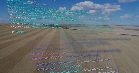 Digital code overlay across agricultural fields