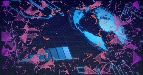 Abstract Global Data Network and Technological Connections - Download Free Stock Images Pikwizard.com