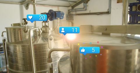 Digital Interaction Over Industrial Equipment Conceptual Visualization