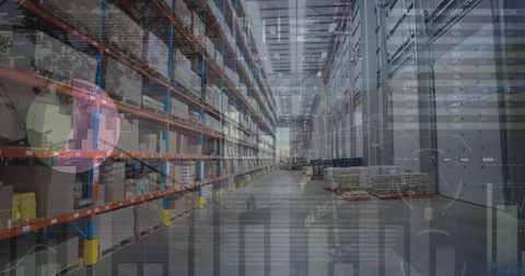 Digital Interface: Warehouse and Financial Data Overlapping Next-Gen Logistics - Download Free Stock Images Pikwizard.com
