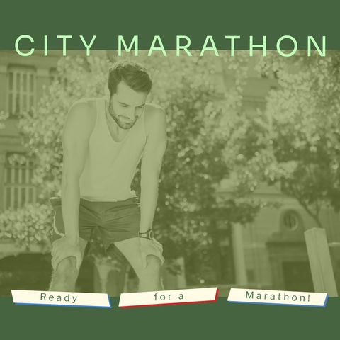 caucasian man preparing for city marathon - Download Free Stock Templates Pikwizard.com