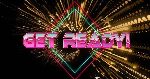 Dynamic Neon 'Get Ready' with Radiant Light Effects