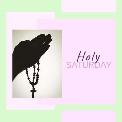 praying hands holding rosary represent holy saturday - Download Free Stock Templates Pikwizard.com