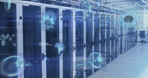Data processing technology interface in modern server room
