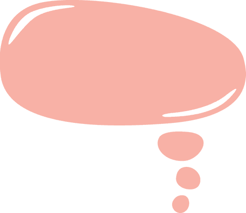 Pink speech bubble on transparent background with copy space