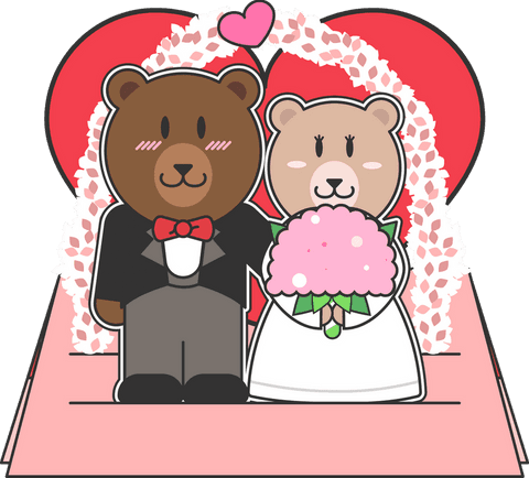 wedding bears under romantic floral arch transparent background - Download Free Stock Videos Pikwizard.com