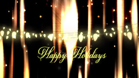 Festive Holiday Greetings with Sparkling Stars and Lights