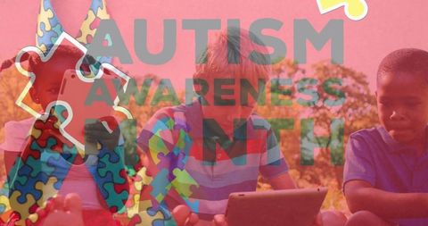 Children Engaged with Tablets for Autism Awareness Month Concept - Download Free Stock Images Pikwizard.com
