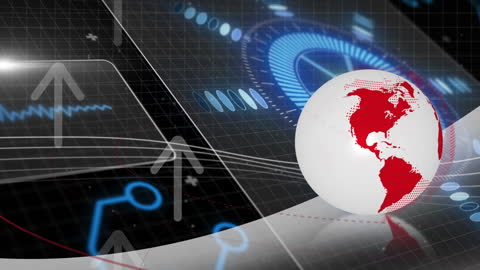 Digital Globe Network With Arrows on Data Interface Design